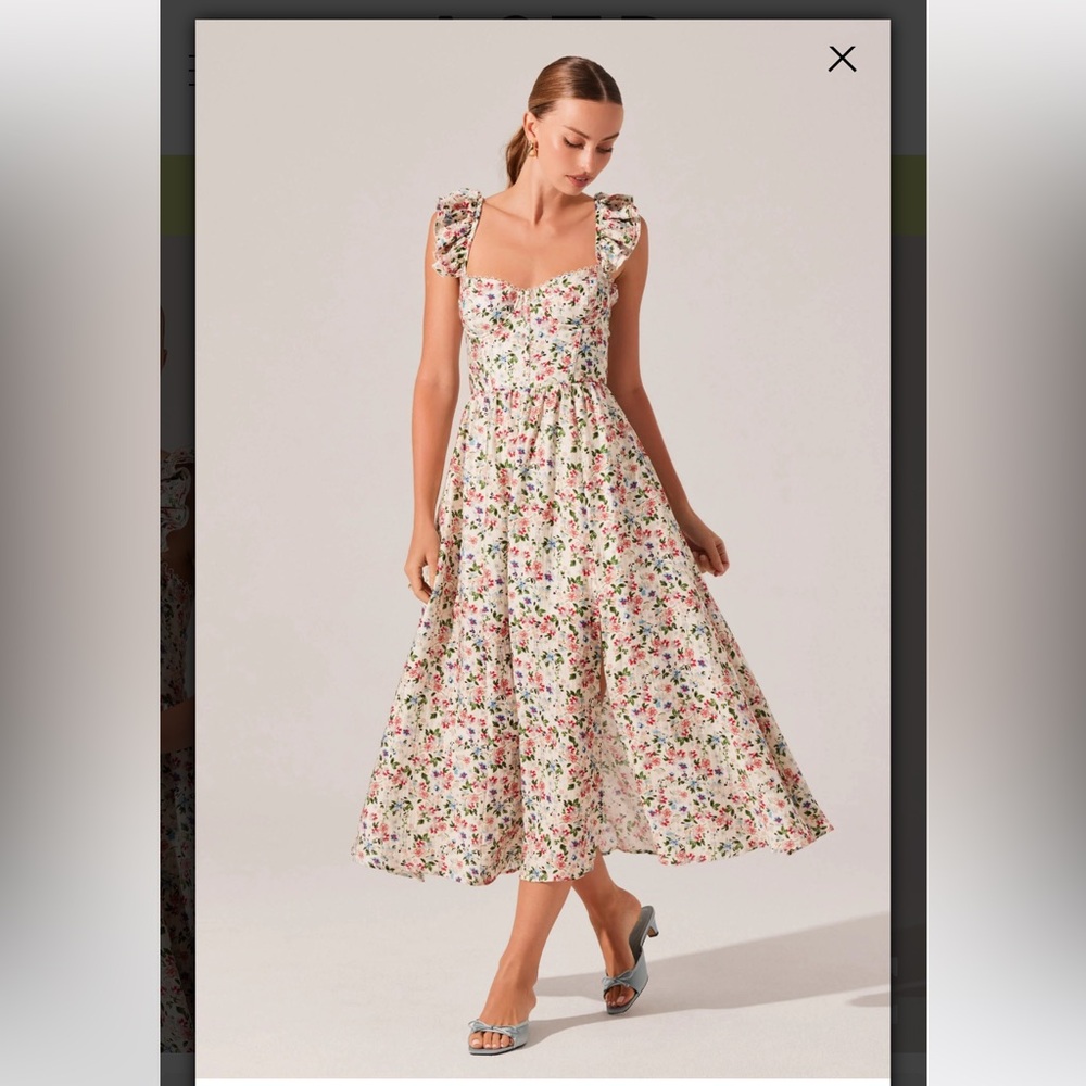 ASTR Wedelia Floral Bustier Midi Dress